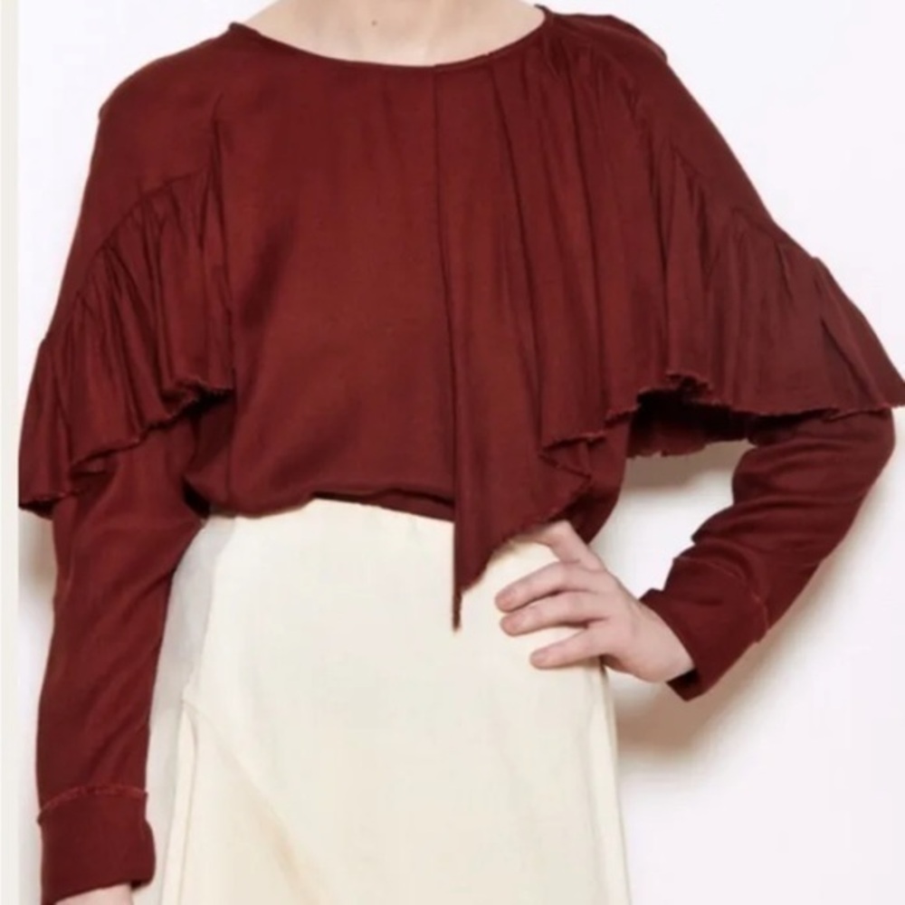 Maria Stanley Rooney Blouse Top in Salsa Size Medium NWT
